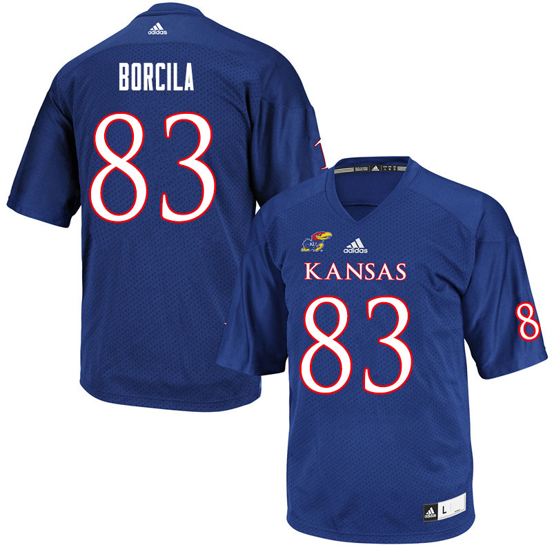 Men #83 Jacob Borcila Kansas Jayhawks College Football Jerseys Sale-Royal - Click Image to Close